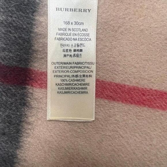 Burberry Women's Giant Check Cashmere Scarf` - Picture 7 of 7